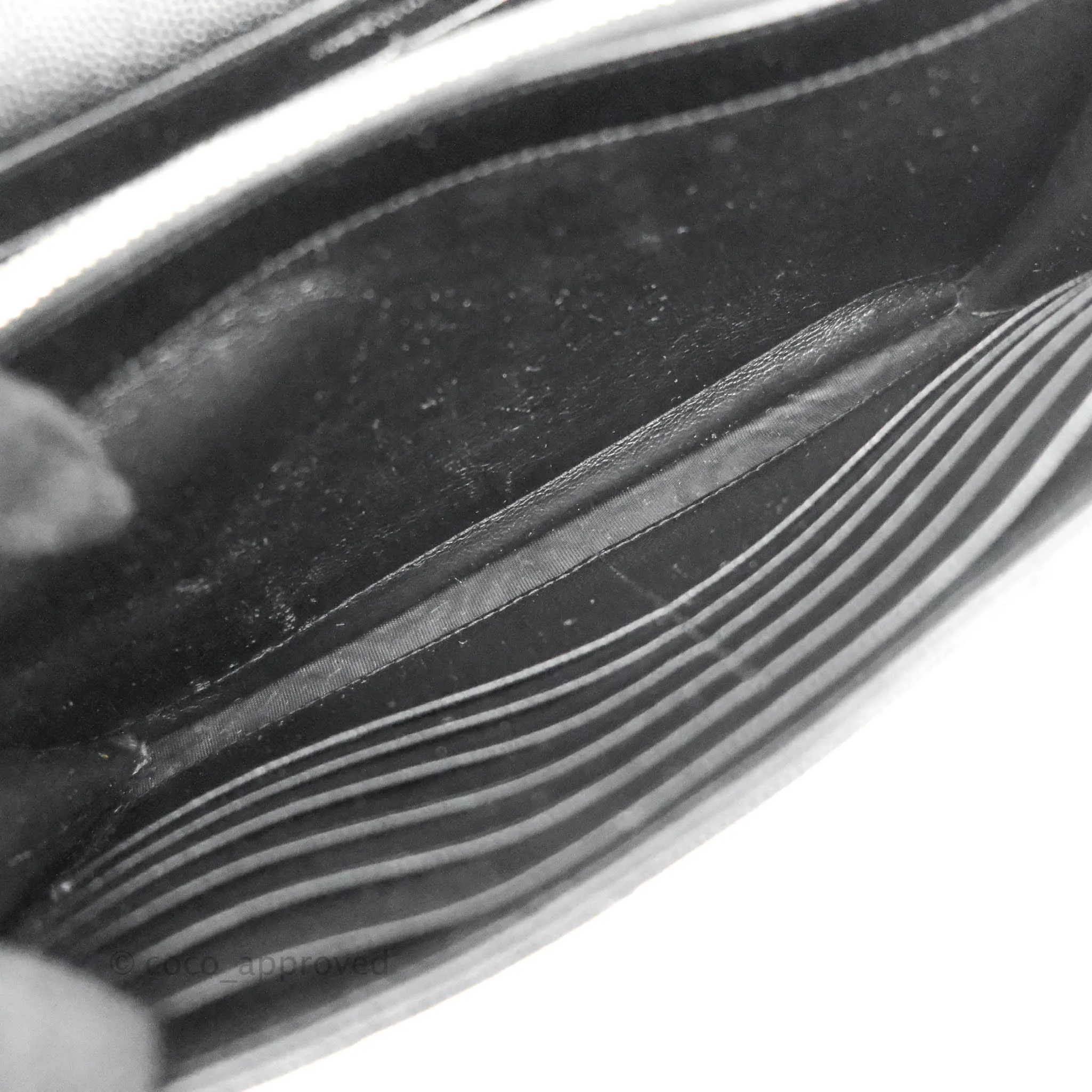 Saint Laurent Wallet on Chain WOC Black Grained Leather Silver Hardware