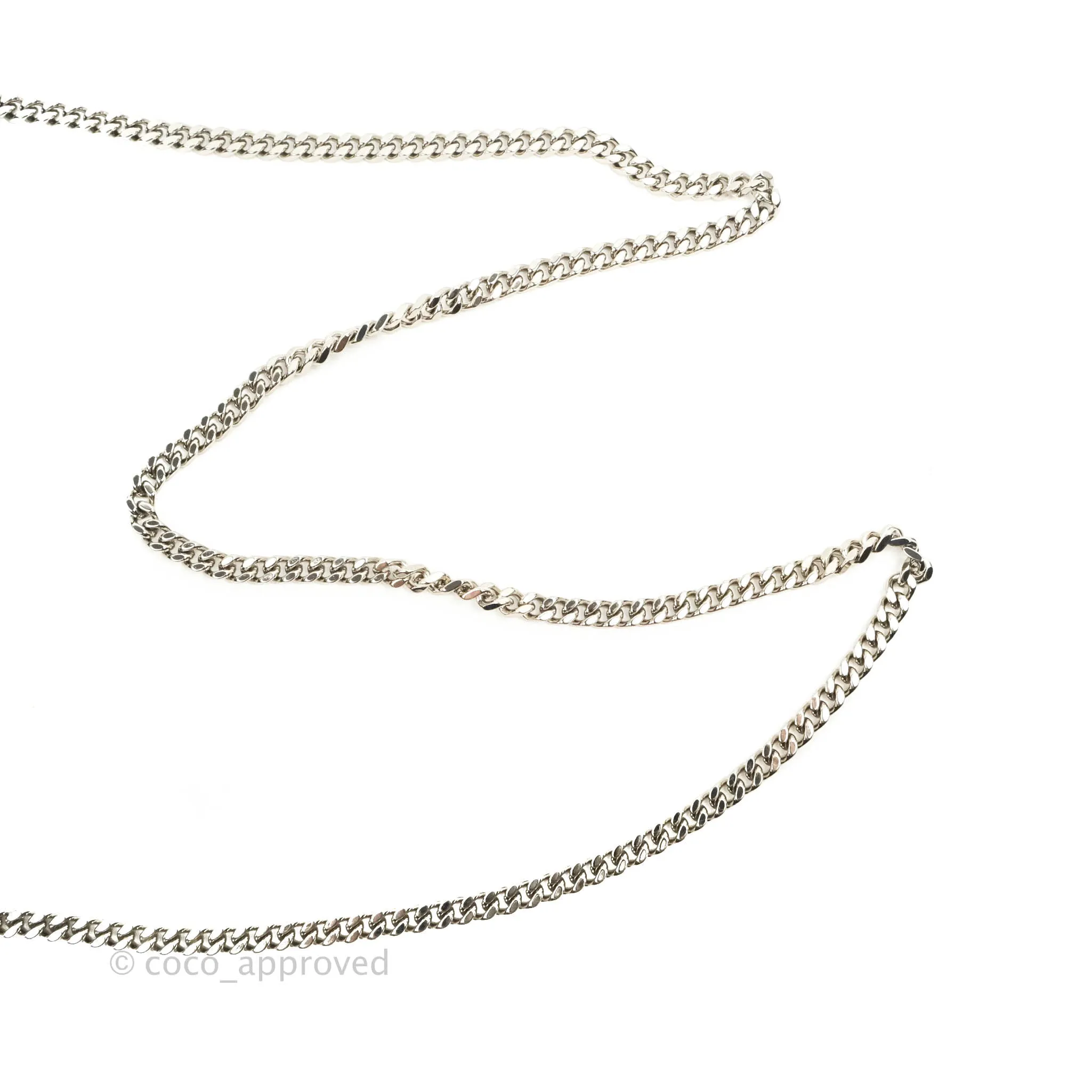 Saint Laurent Wallet on Chain WOC Black Grained Leather Silver Hardware