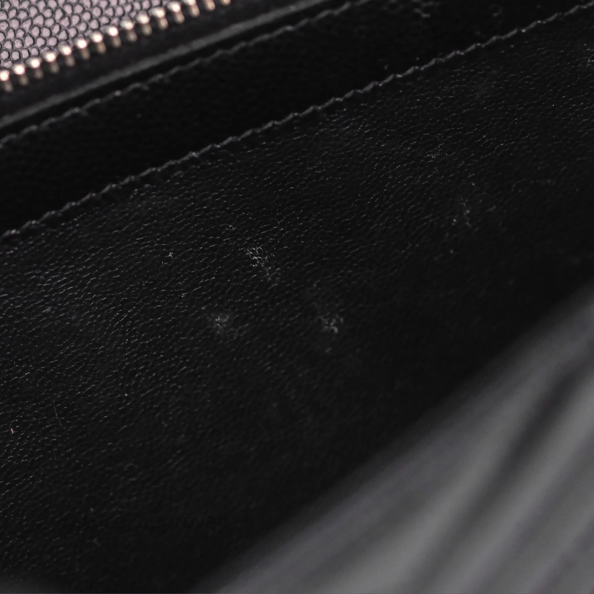 Saint Laurent Wallet on Chain WOC Black Grained Leather Sliver Hardware