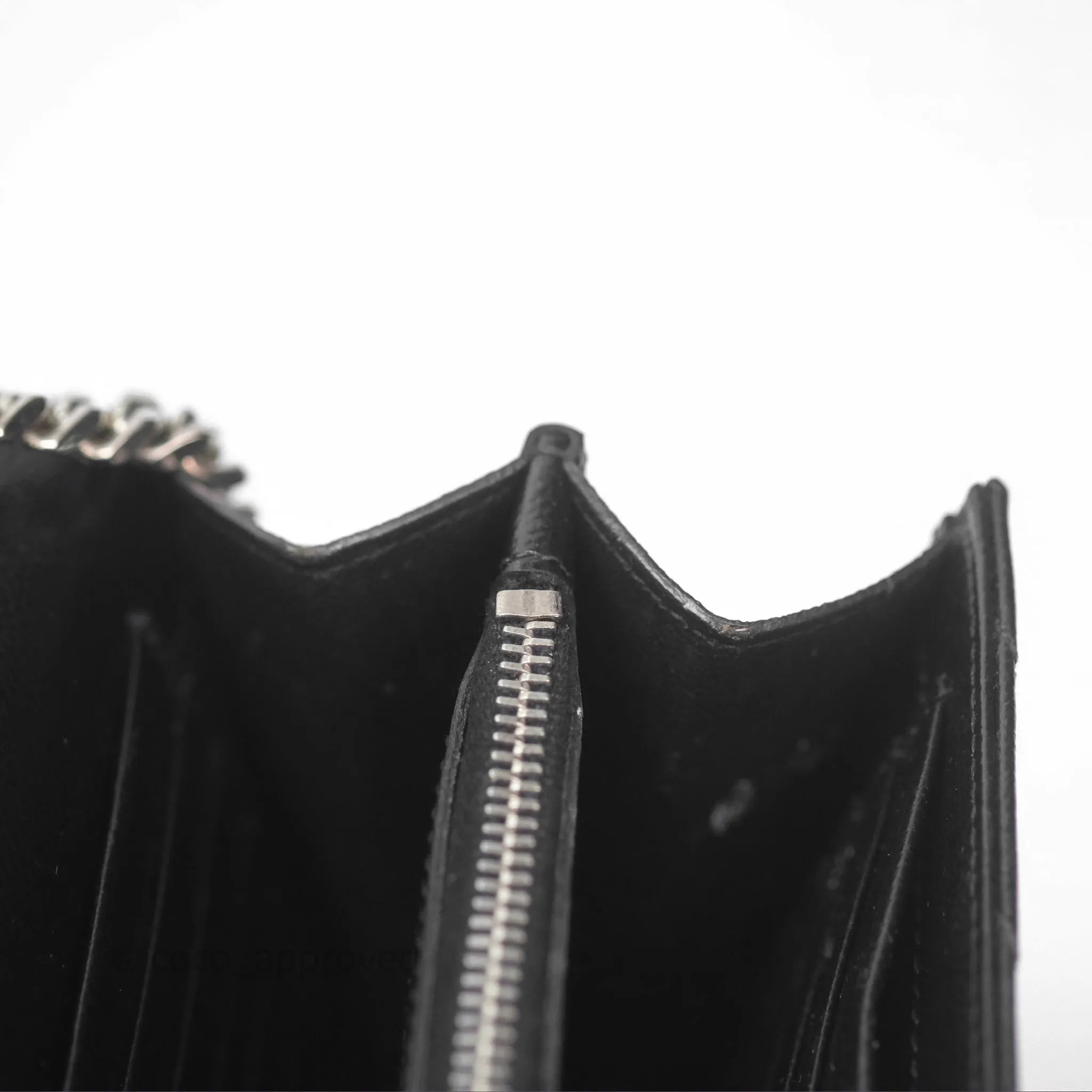 Saint Laurent Wallet on Chain WOC Black Grained Leather Sliver Hardware