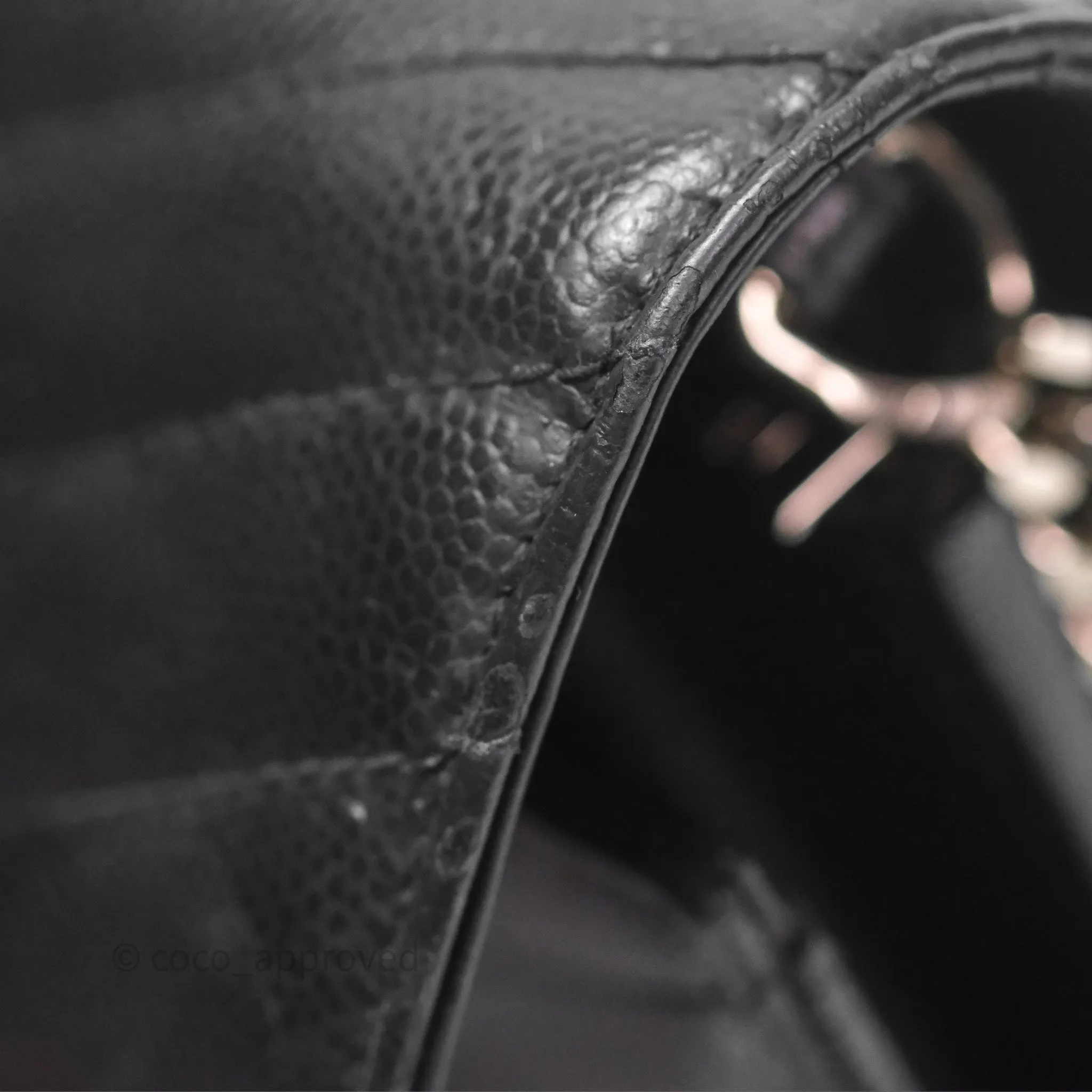 Saint Laurent Wallet on Chain WOC Black Grained Leather Sliver Hardware