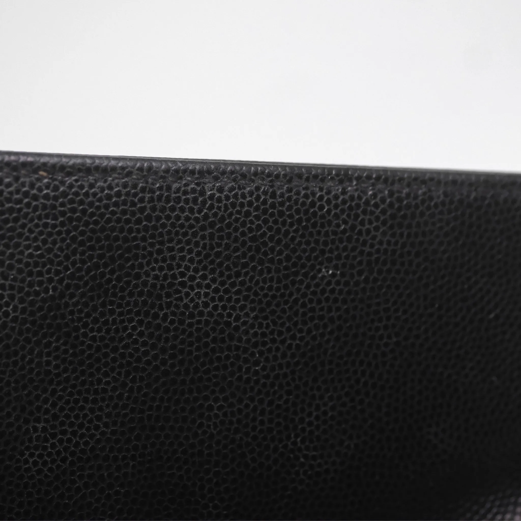 Saint Laurent Wallet on Chain WOC Black Grained Leather Sliver Hardware