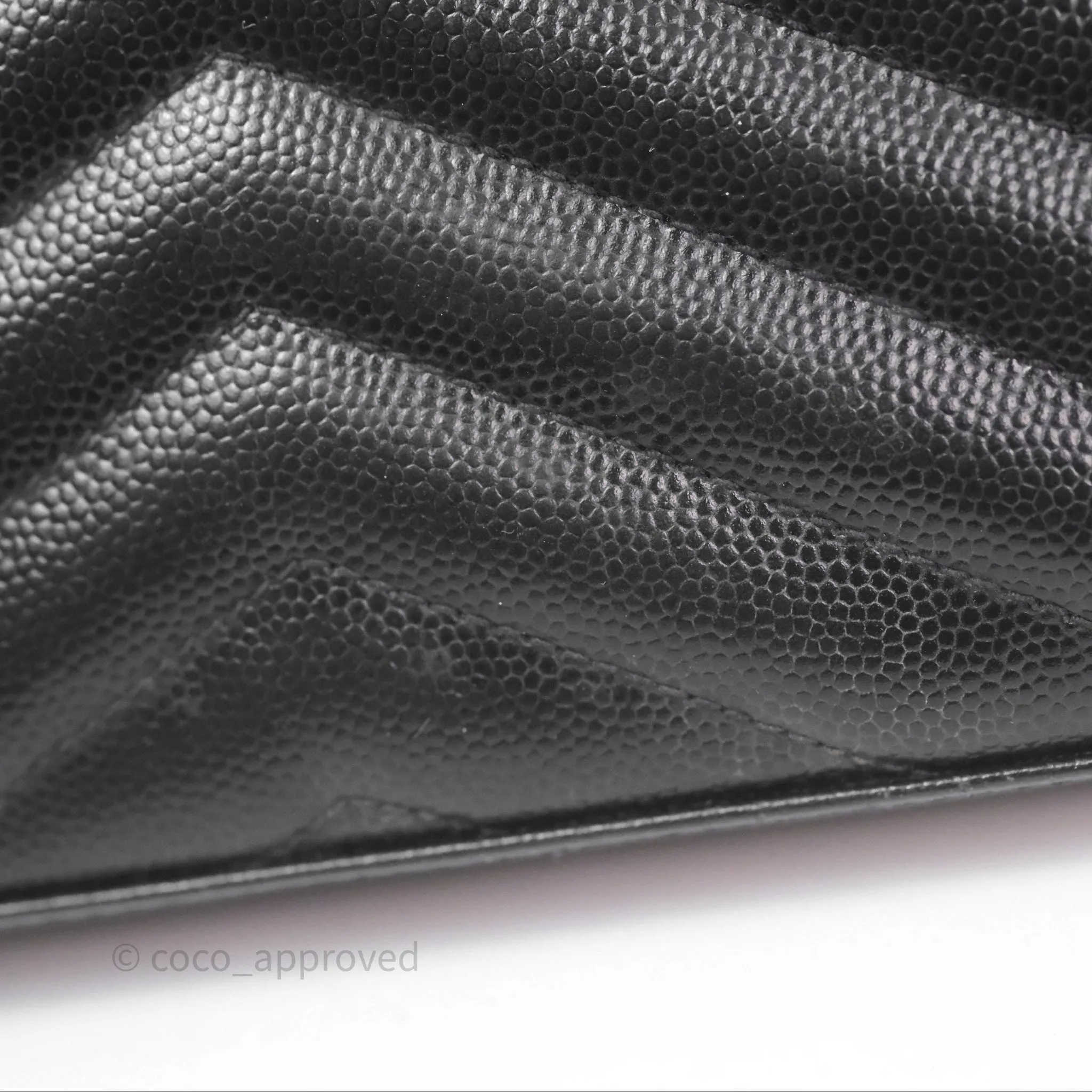 Saint Laurent Wallet on Chain WOC Black Grained Leather Sliver Hardware
