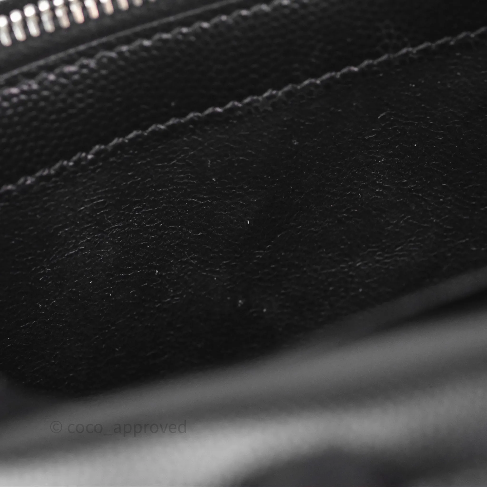 Saint Laurent Wallet on Chain WOC Black Grained Leather Sliver Hardware