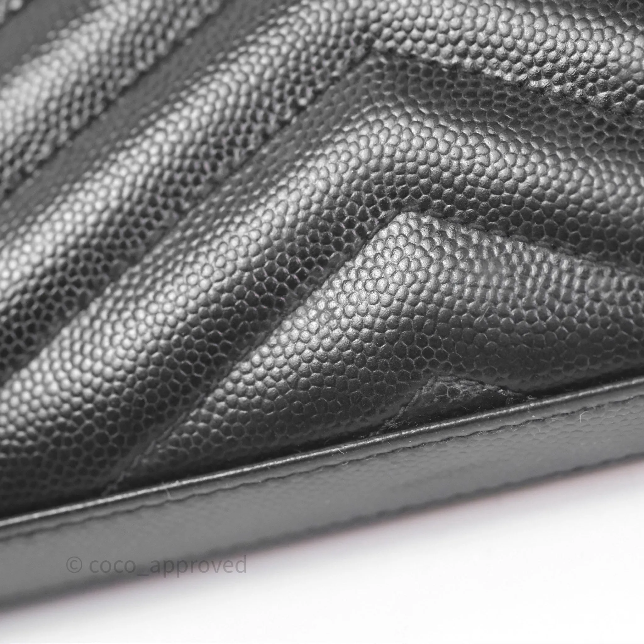Saint Laurent Wallet on Chain WOC Black Grained Leather Sliver Hardware