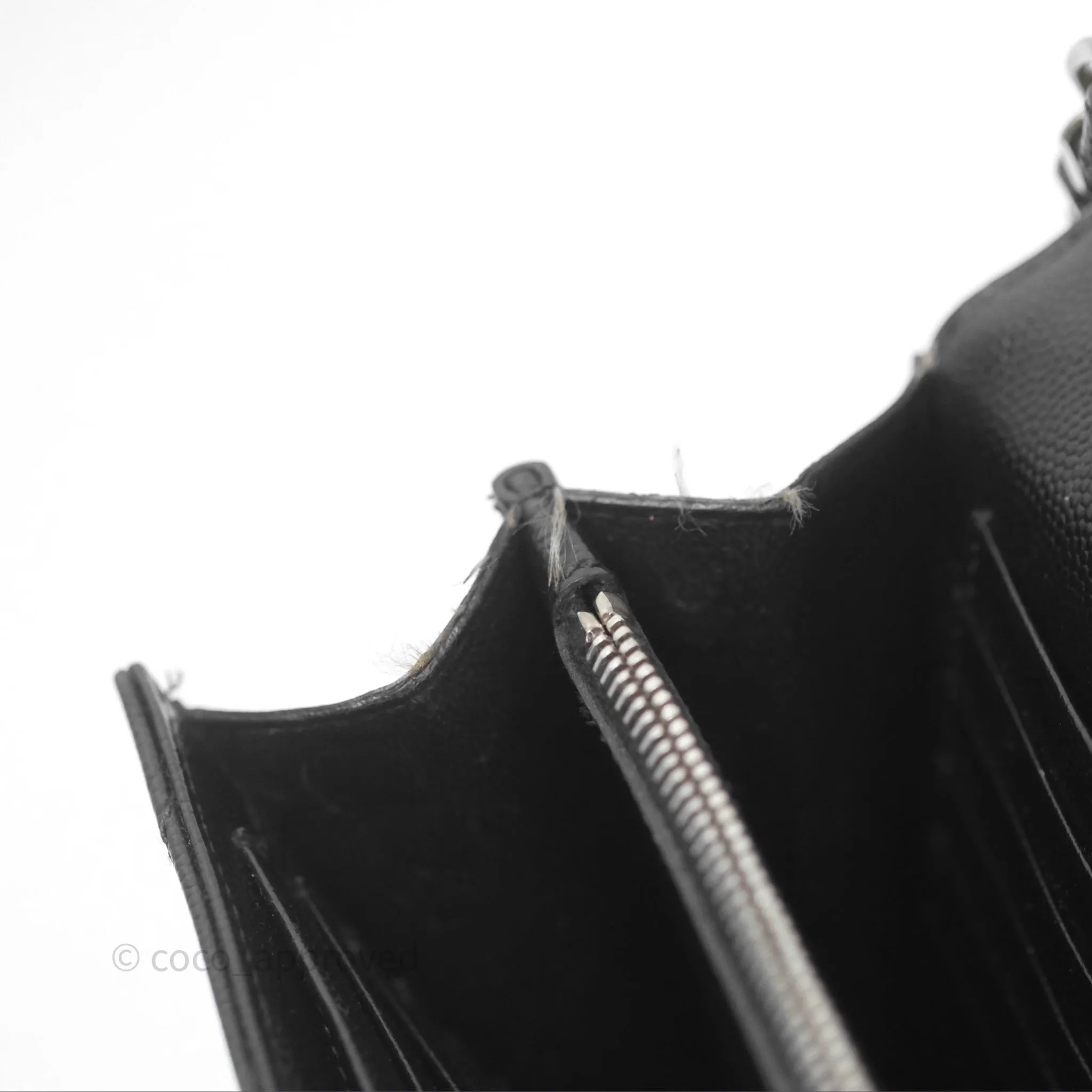 Saint Laurent Wallet on Chain WOC Black Grained Leather Sliver Hardware