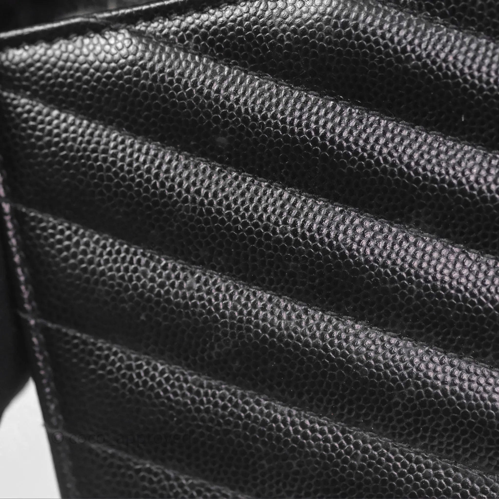 Saint Laurent Wallet on Chain WOC Black Grained Leather Sliver Hardware