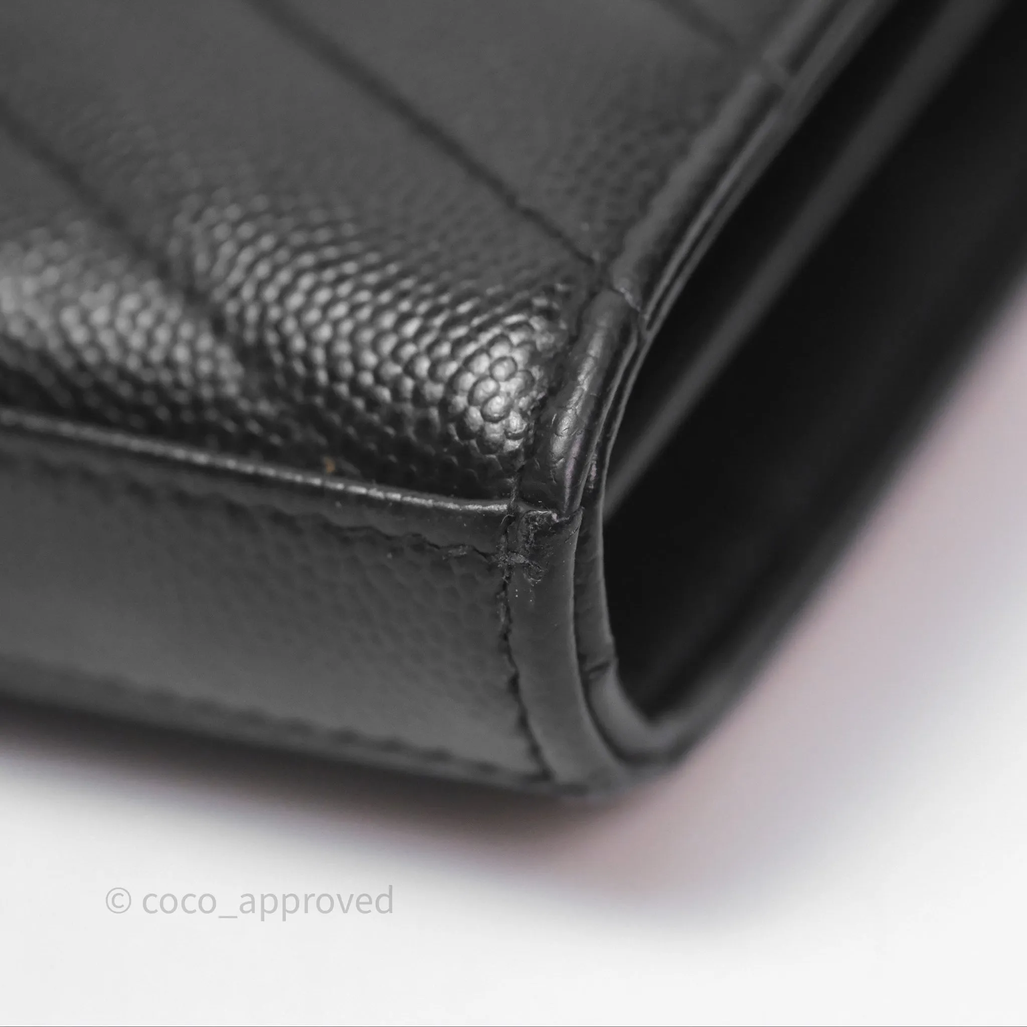 Saint Laurent Wallet on Chain WOC Black Grained Leather Sliver Hardware