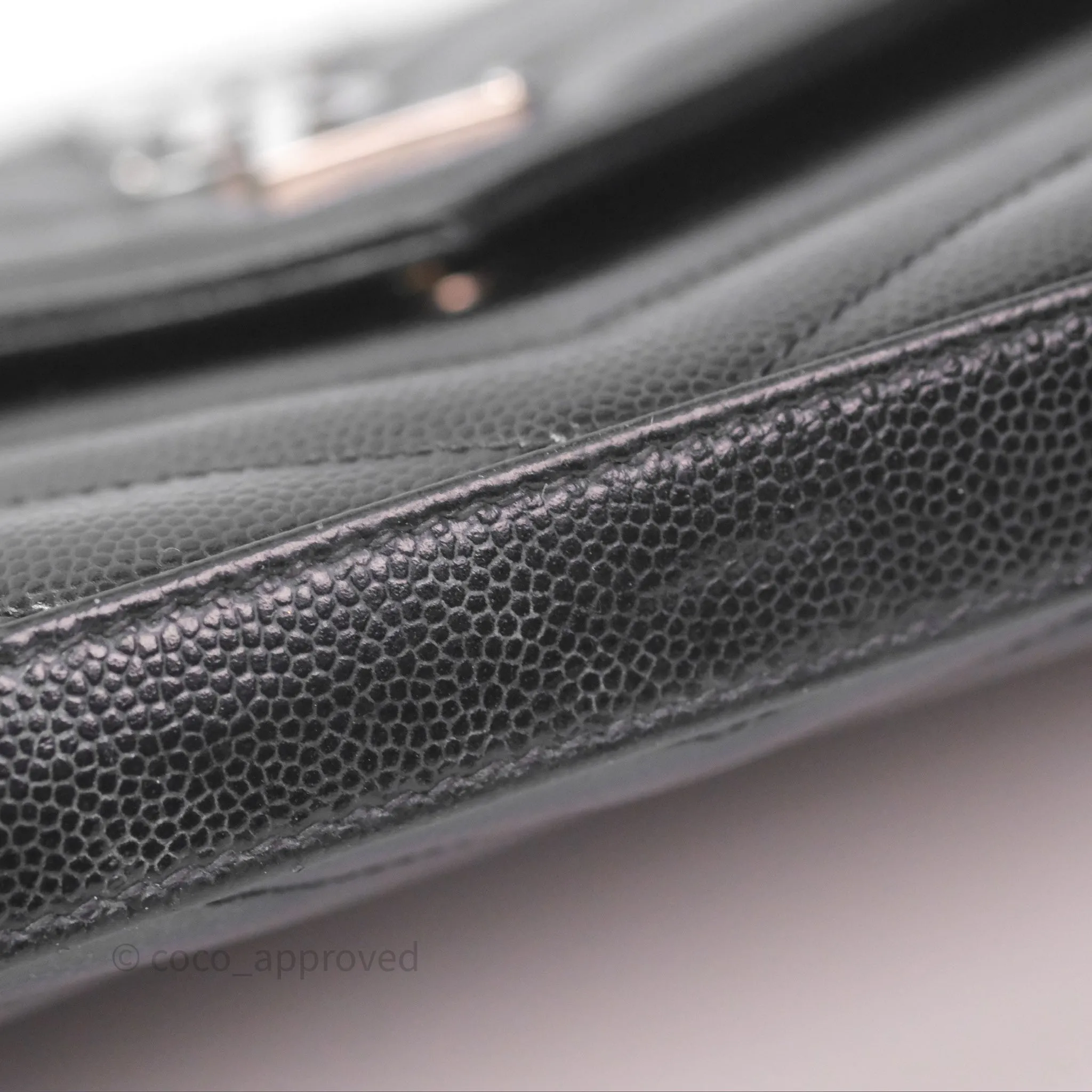 Saint Laurent Wallet on Chain WOC Black Grained Leather Sliver Hardware