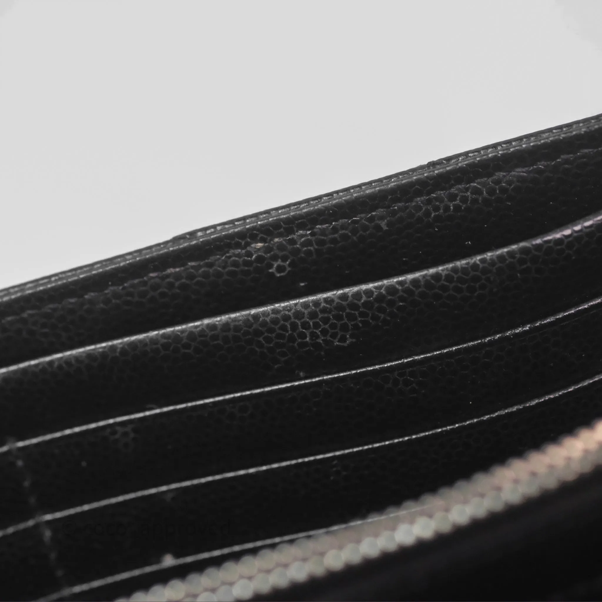 Saint Laurent Wallet on Chain WOC Black Grained Leather Sliver Hardware