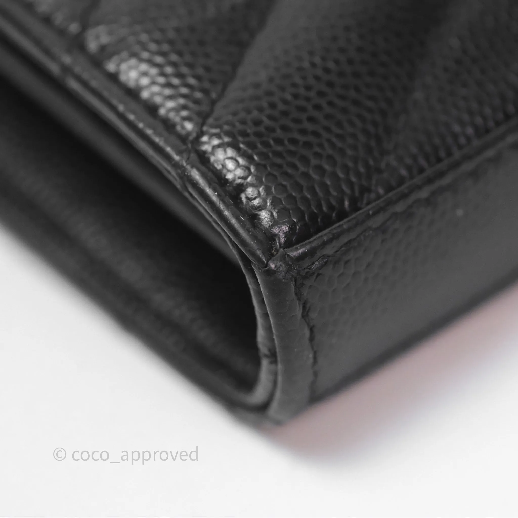 Saint Laurent Wallet on Chain WOC Black Grained Leather Sliver Hardware