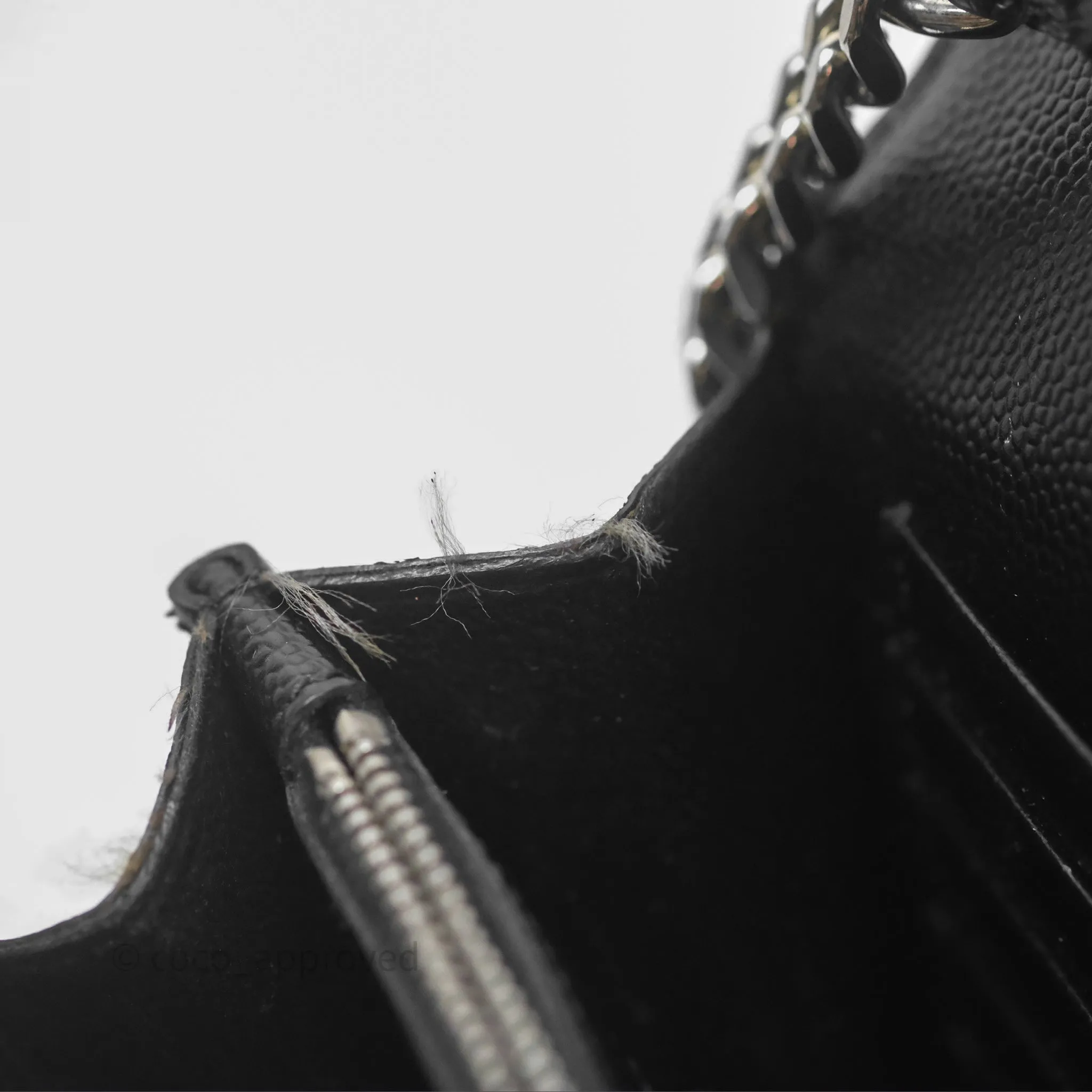 Saint Laurent Wallet on Chain WOC Black Grained Leather Sliver Hardware